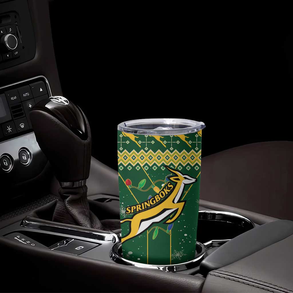 South Africa Christmas Rugby Tumbler Cup Springboks Geseende Kersfees - Wonder Print Shop