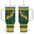 South Africa Christmas Rugby Tumbler With Handle Springboks Geseende Kersfees - Wonder Print Shop