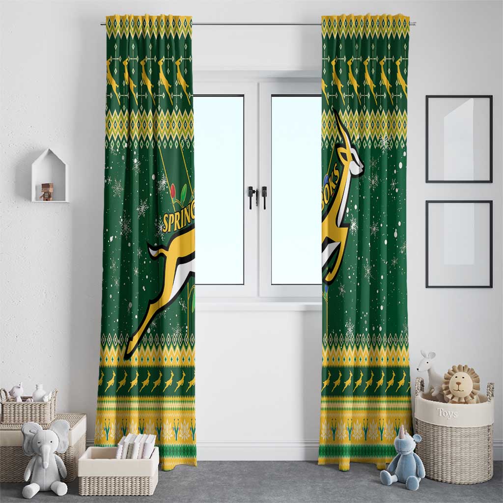 South Africa Christmas Rugby Window Curtain Springboks Geseende Kersfees - Wonder Print Shop