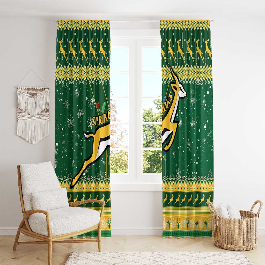 South Africa Christmas Rugby Window Curtain Springboks Geseende Kersfees - Wonder Print Shop