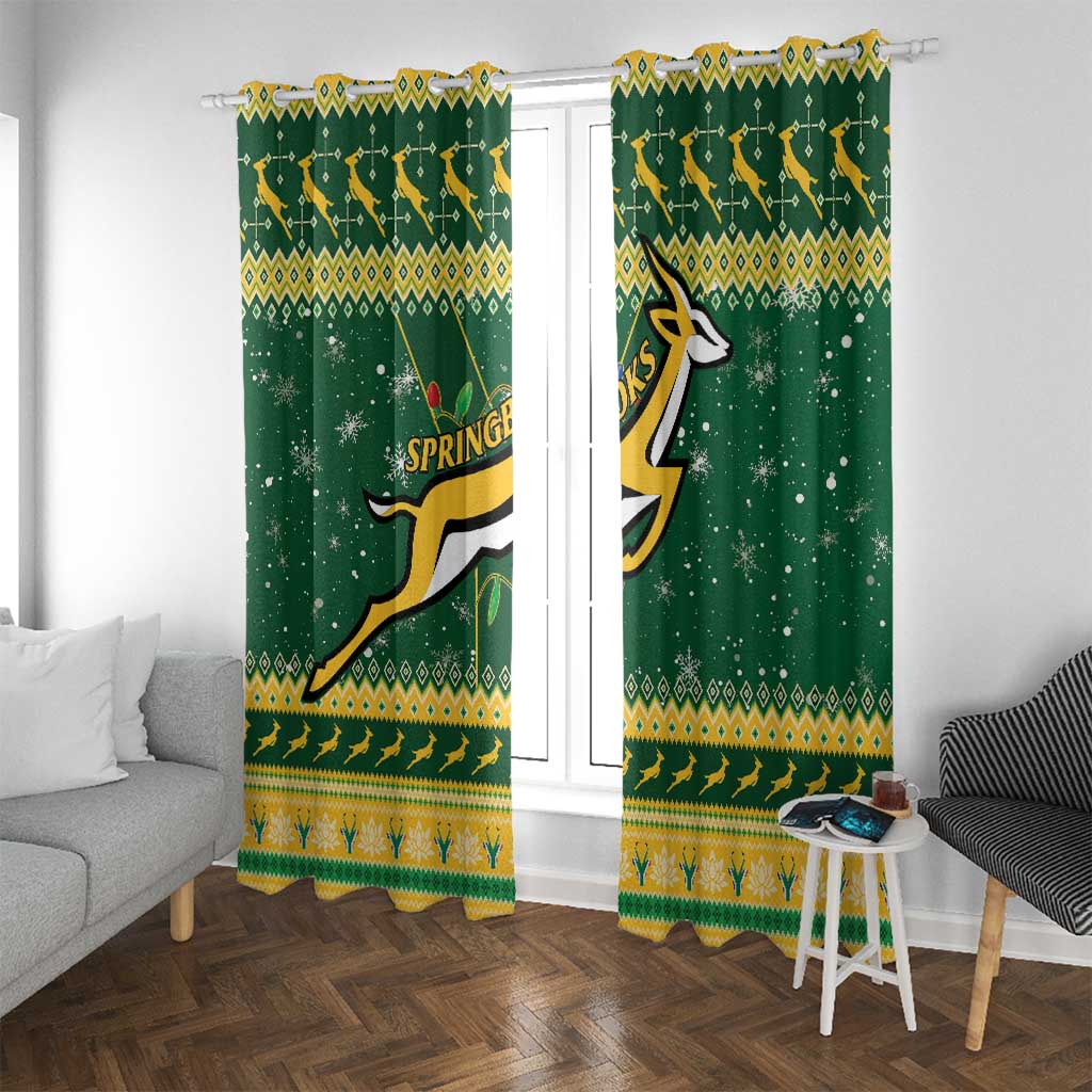 South Africa Christmas Rugby Window Curtain Springboks Geseende Kersfees - Wonder Print Shop