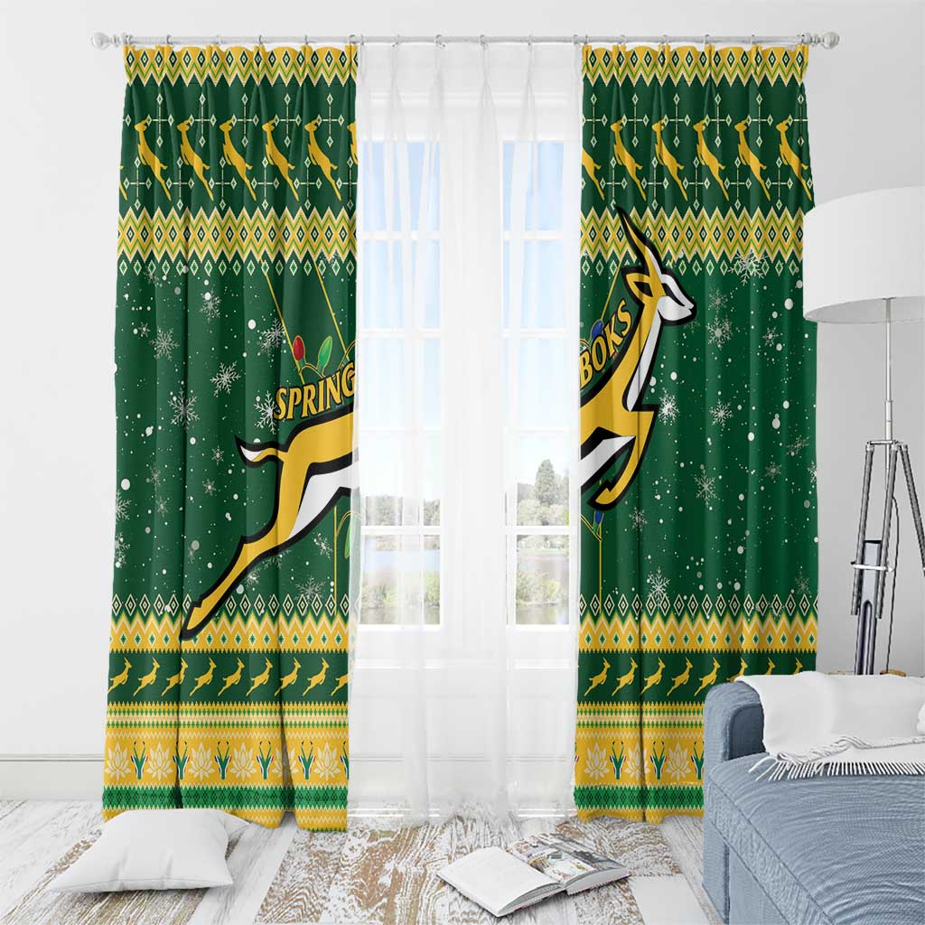 South Africa Christmas Rugby Window Curtain Springboks Geseende Kersfees - Wonder Print Shop