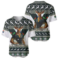 South Africa Christmas Rugby Baseball Jersey Springboks Mascot Mix African Pattern - Wonder Print Shop