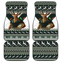 South Africa Christmas Rugby Car Mats Springboks Mascot Mix African Pattern - Wonder Print Shop
