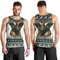South Africa Christmas Rugby Men Tank Top Springboks Mascot Mix African Pattern - Wonder Print Shop