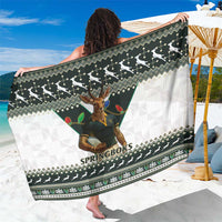 South Africa Christmas Rugby Sarong Springboks Mascot Mix African Pattern - Wonder Print Shop