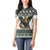 South Africa Christmas Rugby Women Polo Shirt Springboks Mascot Mix African Pattern - Wonder Print Shop