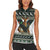 South Africa Christmas Rugby Women Sleeveless Polo Shirt Springboks Mascot Mix African Pattern - Wonder Print Shop