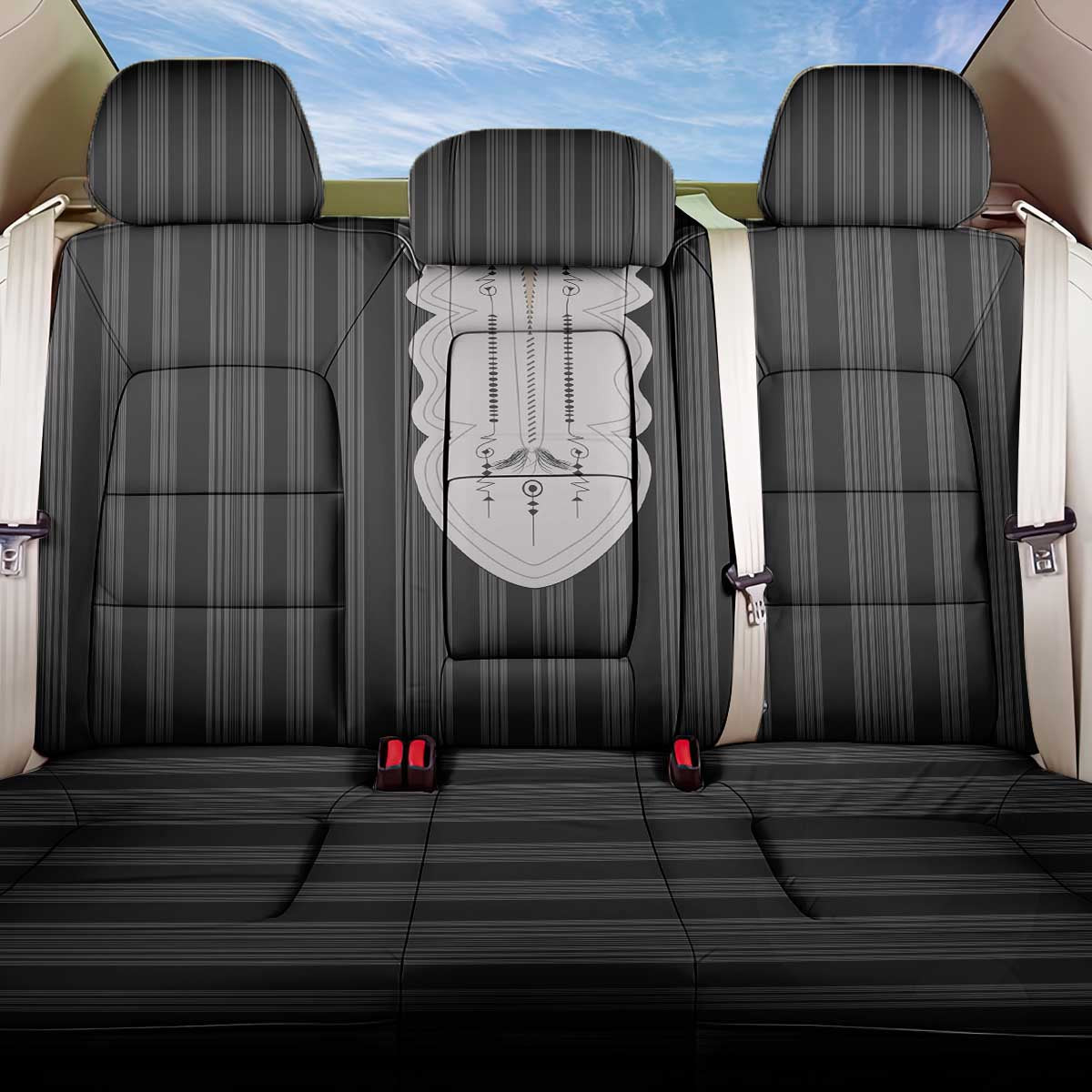 Liberia Black Kpelle Traditional Pattern Back Car Seat Cover - Wonder Print Shop
