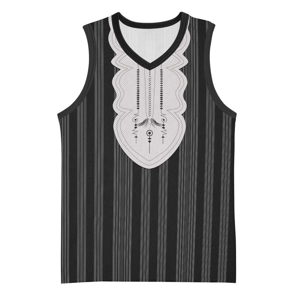 Liberia Black Kpelle Traditional Pattern Basketball Jersey - Wonder Print Shop