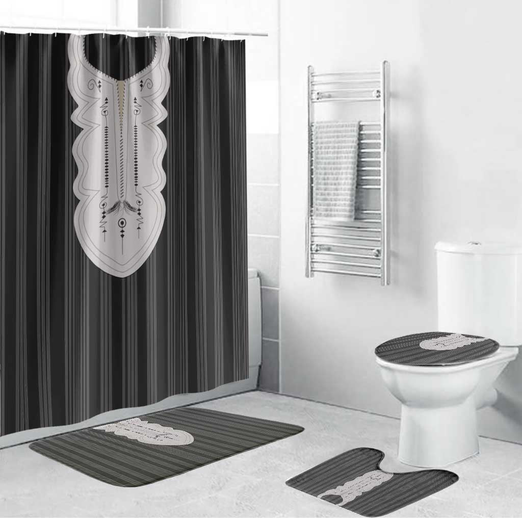 Liberia Black Kpelle Traditional Pattern Bathroom Set - Wonder Print Shop