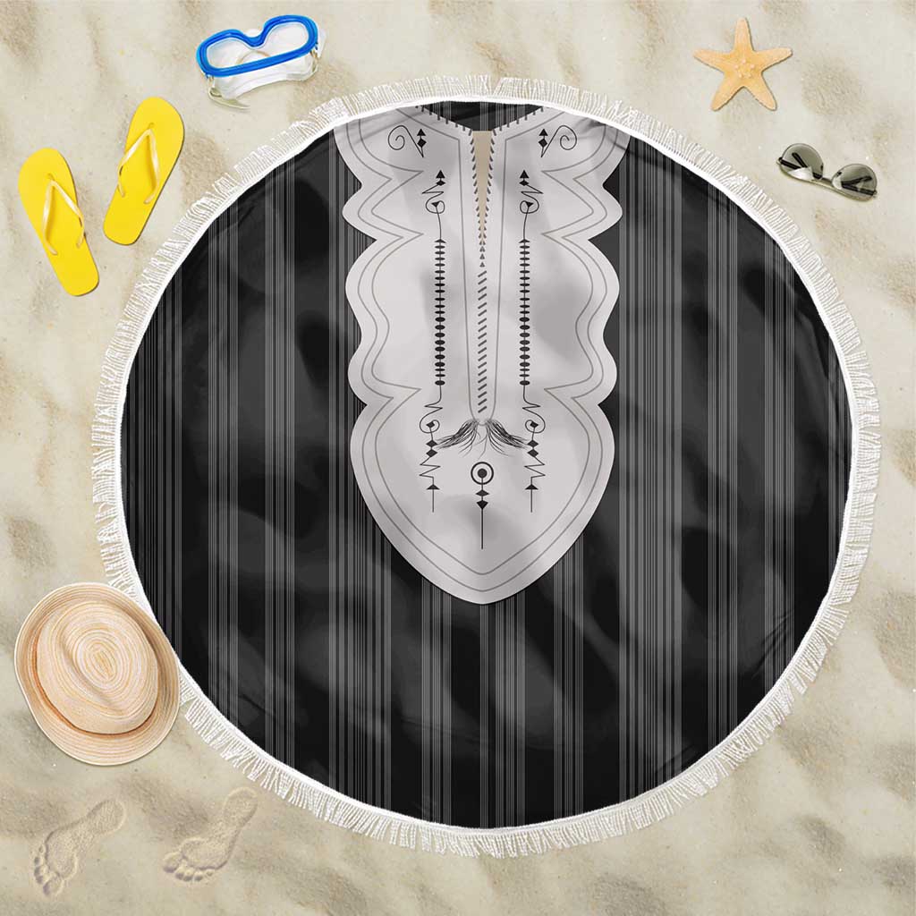 Liberia Black Kpelle Traditional Pattern Beach Blanket - Wonder Print Shop