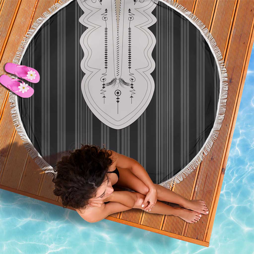 Liberia Black Kpelle Traditional Pattern Beach Blanket - Wonder Print Shop