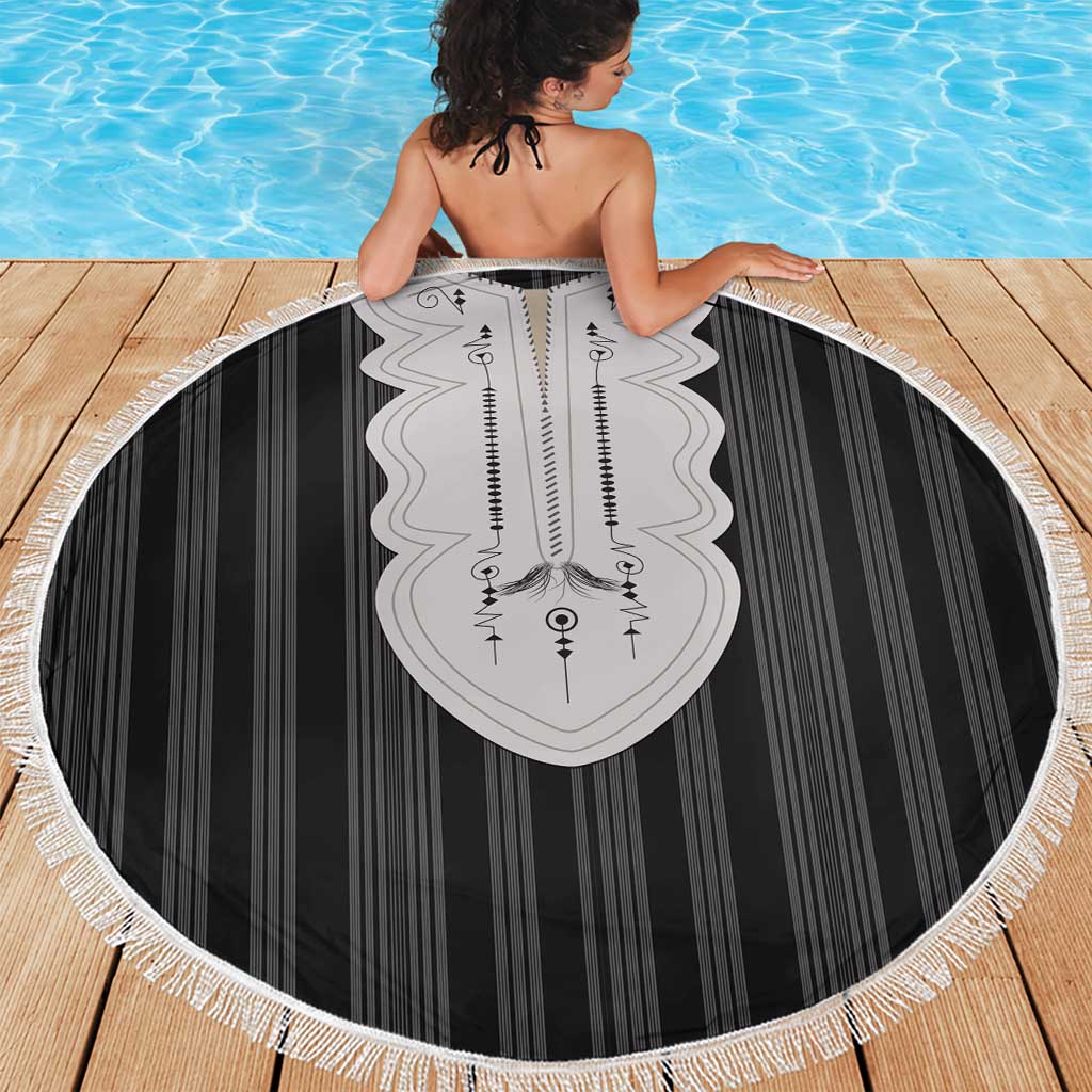 Liberia Black Kpelle Traditional Pattern Beach Blanket - Wonder Print Shop