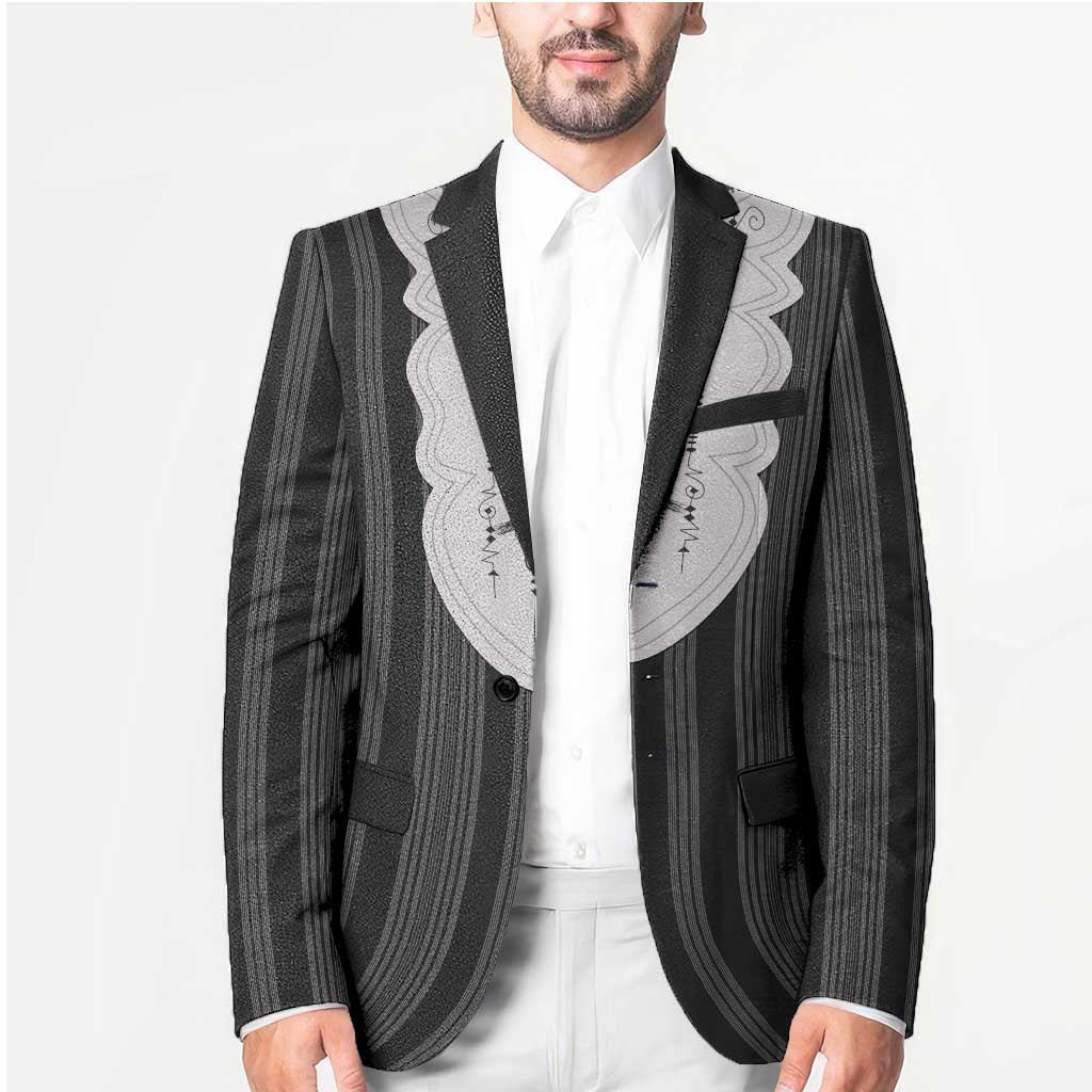 Liberia Black Kpelle Traditional Pattern Blazer - Wonder Print Shop