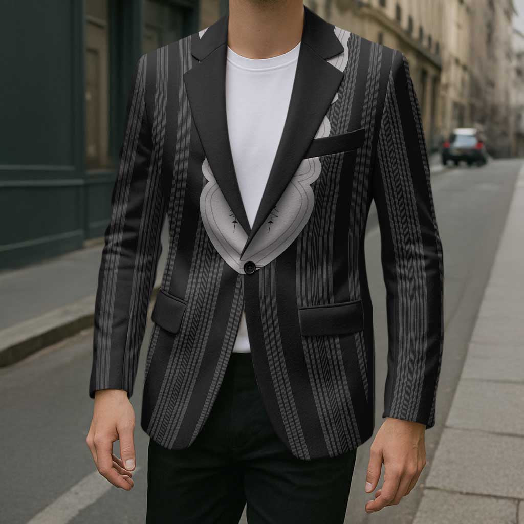 Liberia Black Kpelle Traditional Pattern Blazer - Wonder Print Shop