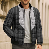 Liberia Black Kpelle Traditional Pattern Bomber Puffer Jacket - Wonder Print Shop