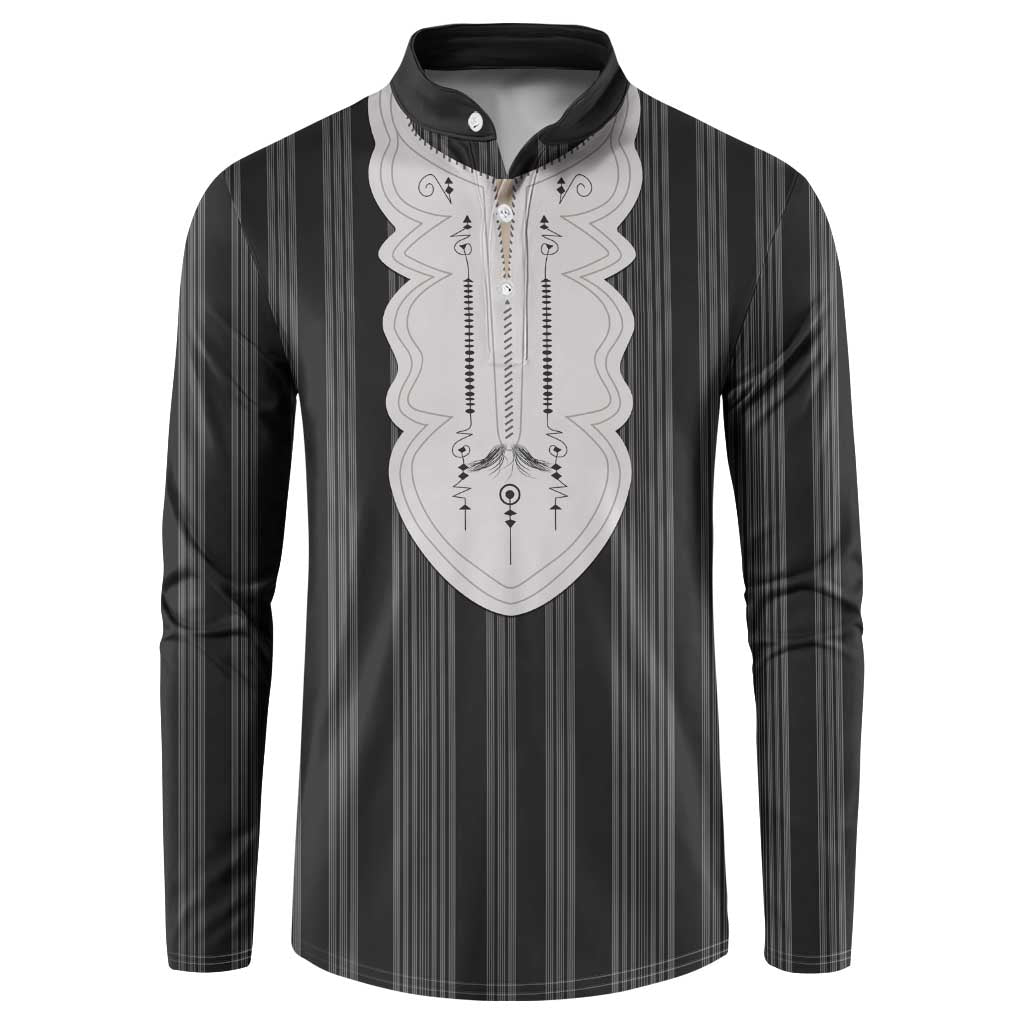 Liberia Black Kpelle Traditional Pattern Button Sweatshirt - Wonder Print Shop