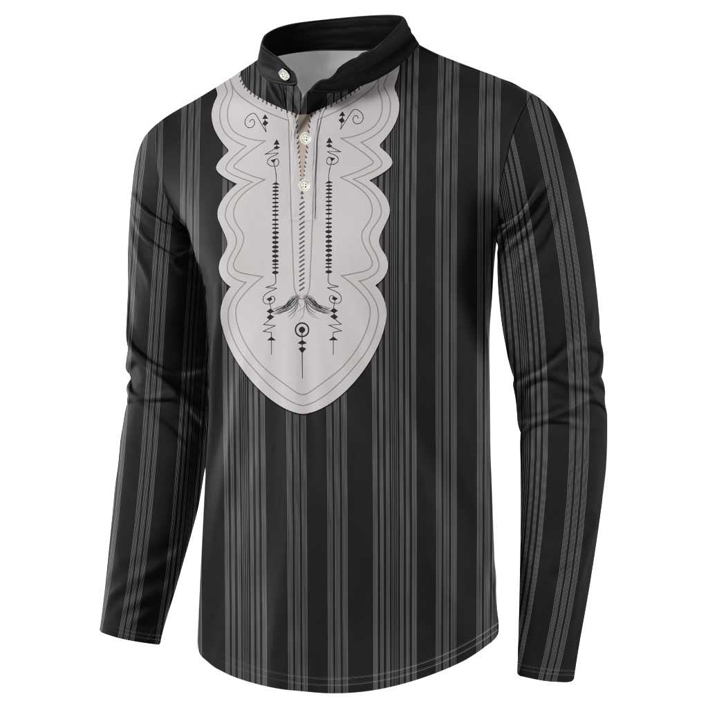 Liberia Black Kpelle Traditional Pattern Button Sweatshirt - Wonder Print Shop