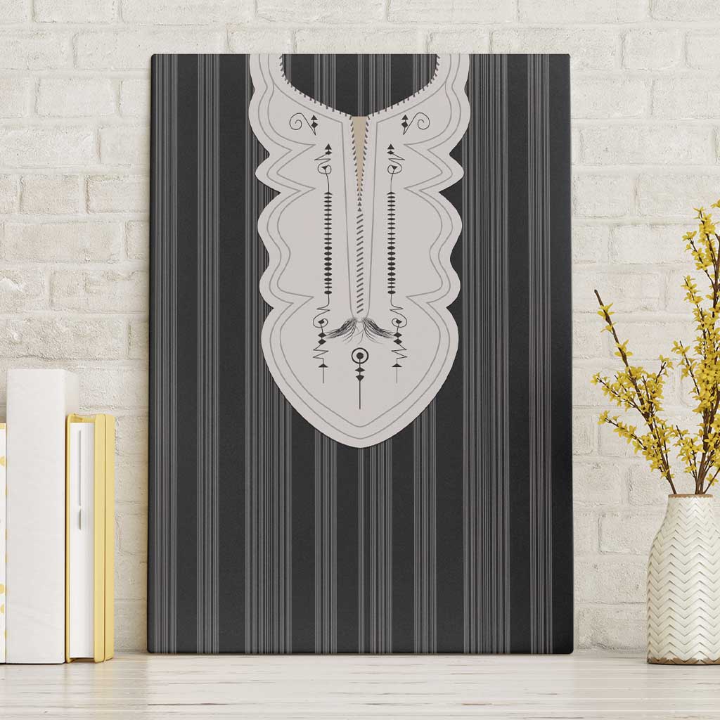 Liberia Black Kpelle Traditional Pattern Canvas Wall Art - Wonder Print Shop