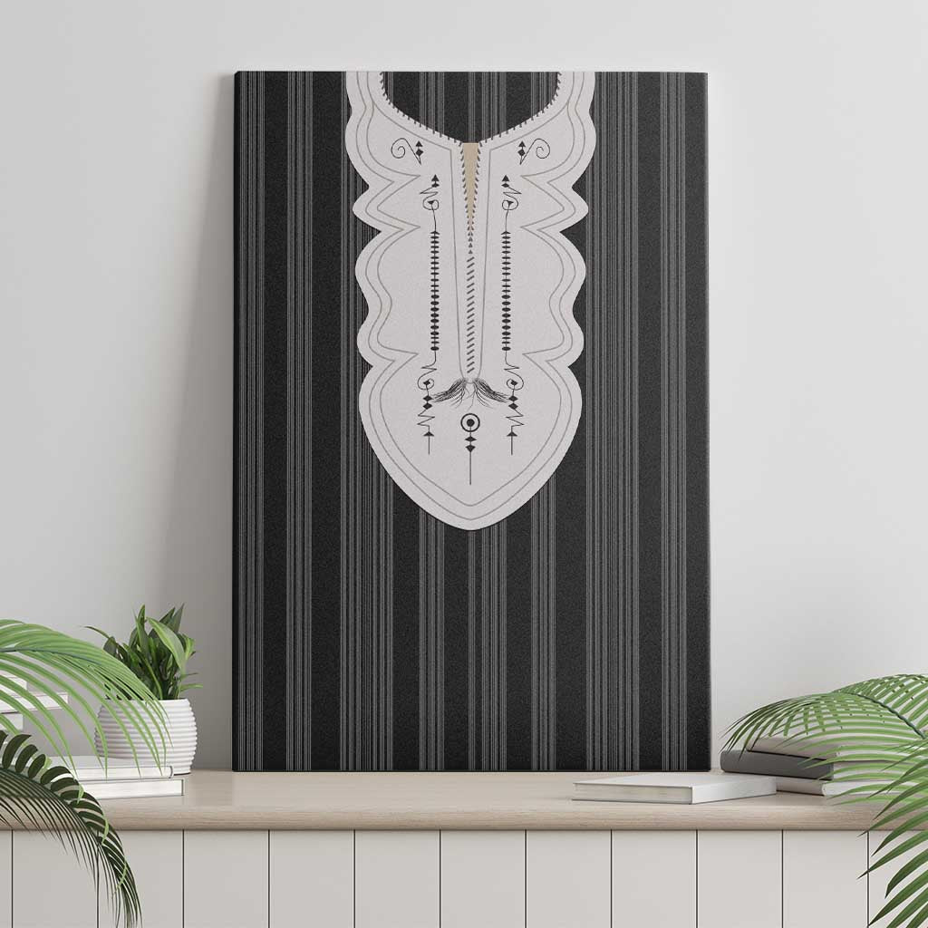 Liberia Black Kpelle Traditional Pattern Canvas Wall Art - Wonder Print Shop