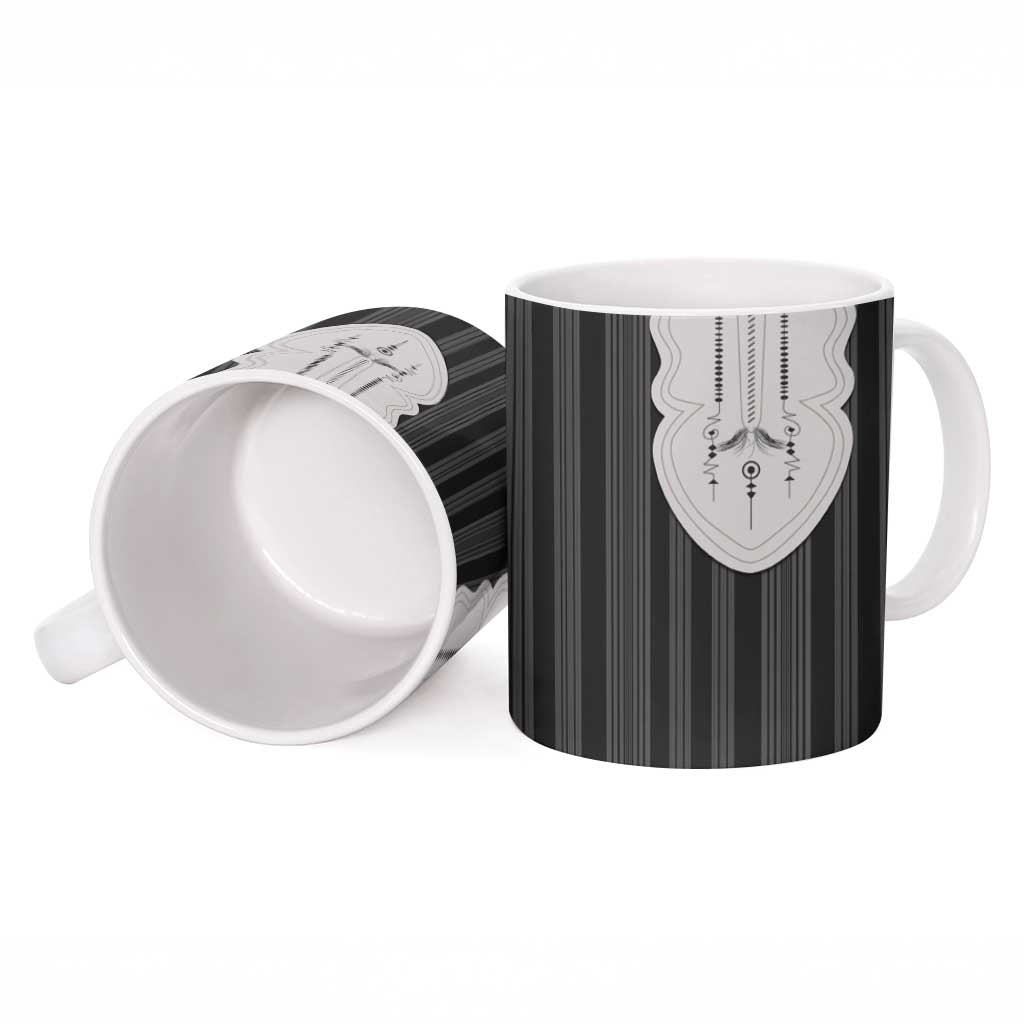 Liberia Black Kpelle Traditional Pattern Ceramic Mug - Wonder Print Shop