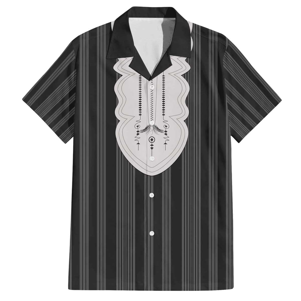 Liberia Black Kpelle Traditional Pattern Family Matching Off The Shoulder Long Sleeve Dress and Hawaiian Shirt - Wonder Print Shop