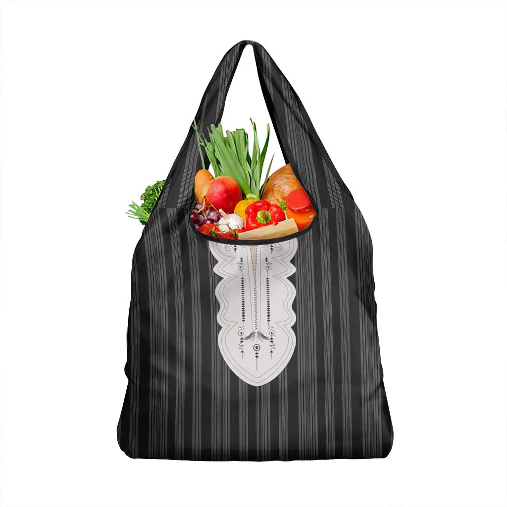 Liberia Black Kpelle Traditional Pattern Grocery Bag - Wonder Print Shop