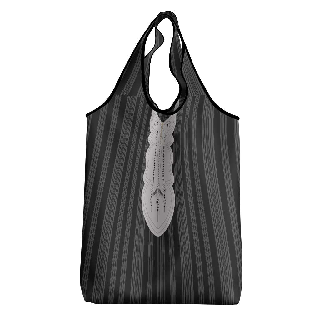 Liberia Black Kpelle Traditional Pattern Grocery Bag - Wonder Print Shop