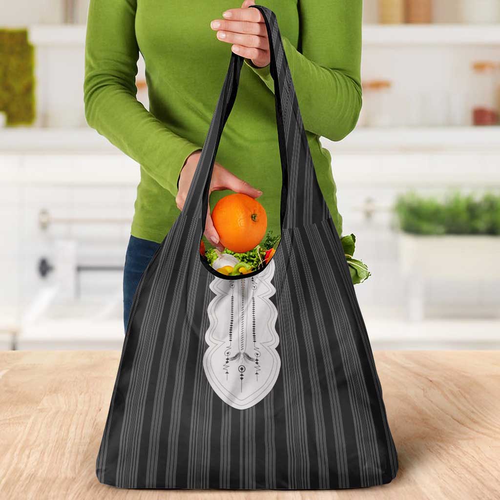 Liberia Black Kpelle Traditional Pattern Grocery Bag - Wonder Print Shop