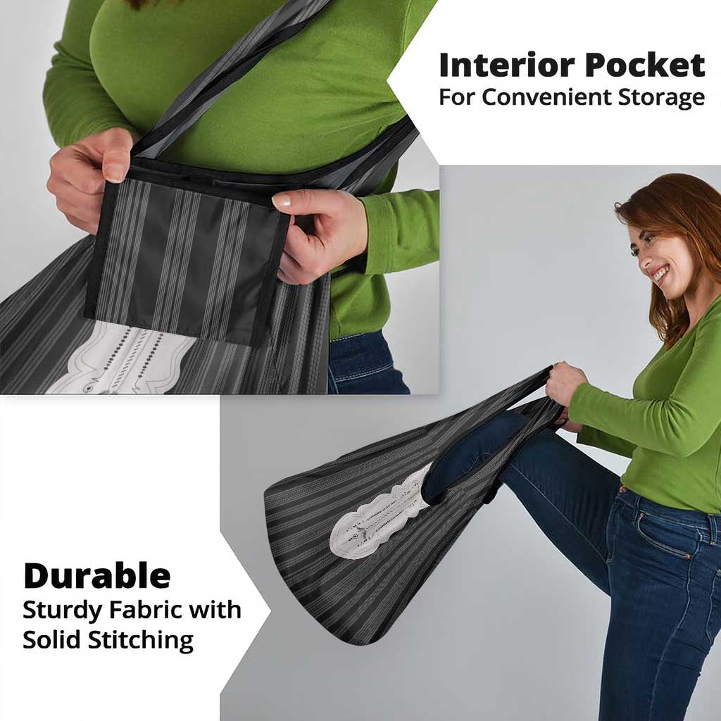 Liberia Black Kpelle Traditional Pattern Grocery Bag - Wonder Print Shop