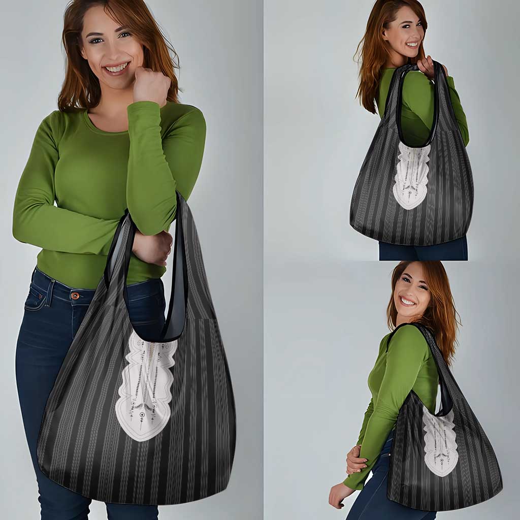 Liberia Black Kpelle Traditional Pattern Grocery Bag - Wonder Print Shop