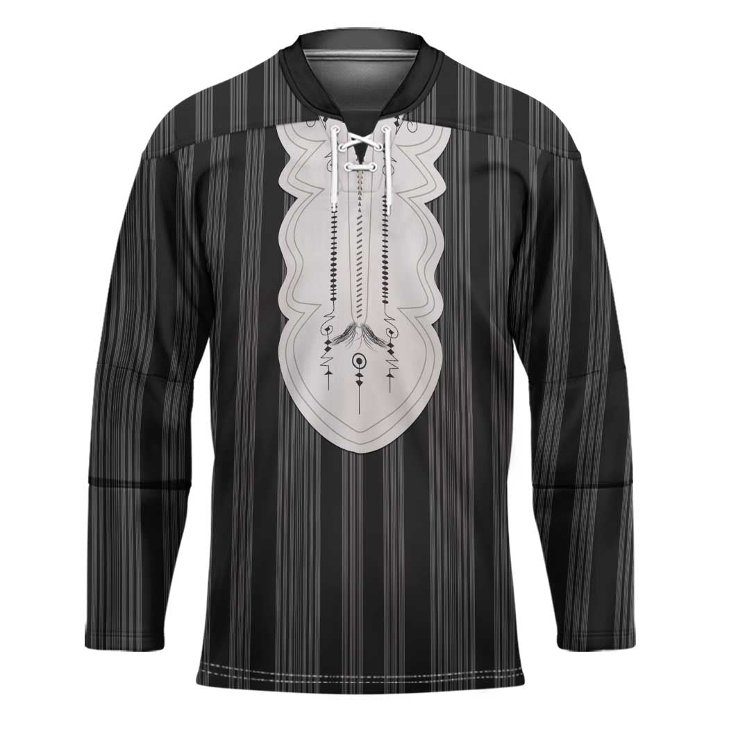 Liberia Black Kpelle Traditional Pattern Hockey Jersey - Wonder Print Shop