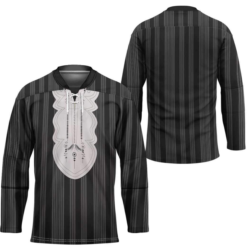 Liberia Black Kpelle Traditional Pattern Hockey Jersey - Wonder Print Shop