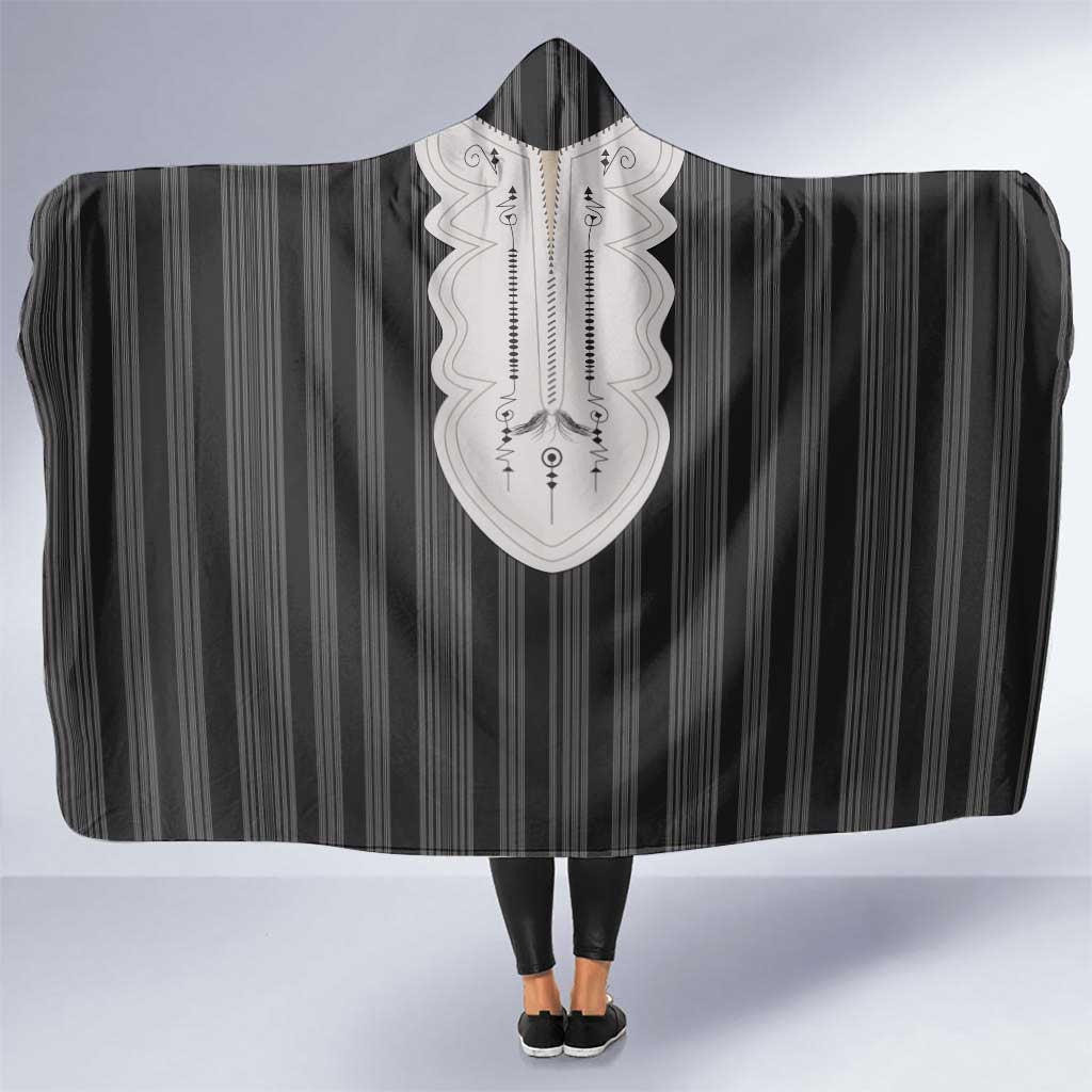 Liberia Black Kpelle Traditional Pattern Hooded Blanket - Wonder Print Shop