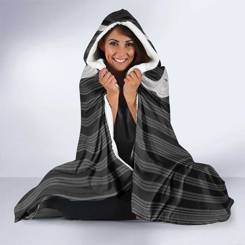 Liberia Black Kpelle Traditional Pattern Hooded Blanket - Wonder Print Shop