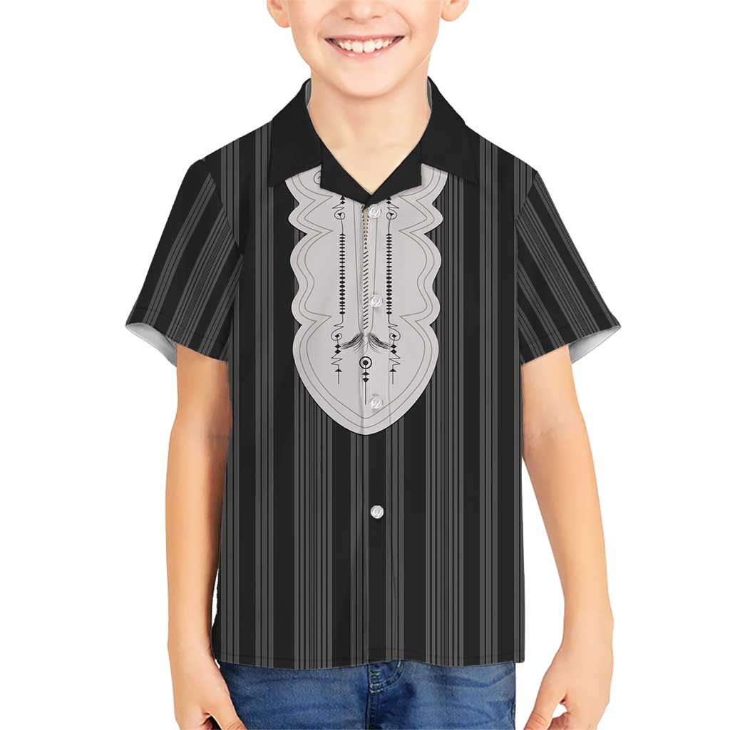 Liberia Black Kpelle Traditional Pattern Kid Hawaiian Shirt - Wonder Print Shop