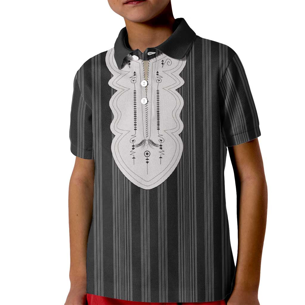 Liberia Black Kpelle Traditional Pattern Kid Polo Shirt - Wonder Print Shop