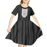 Liberia Black Kpelle Traditional Pattern Kid Short Sleeve Dress - Wonder Print Shop