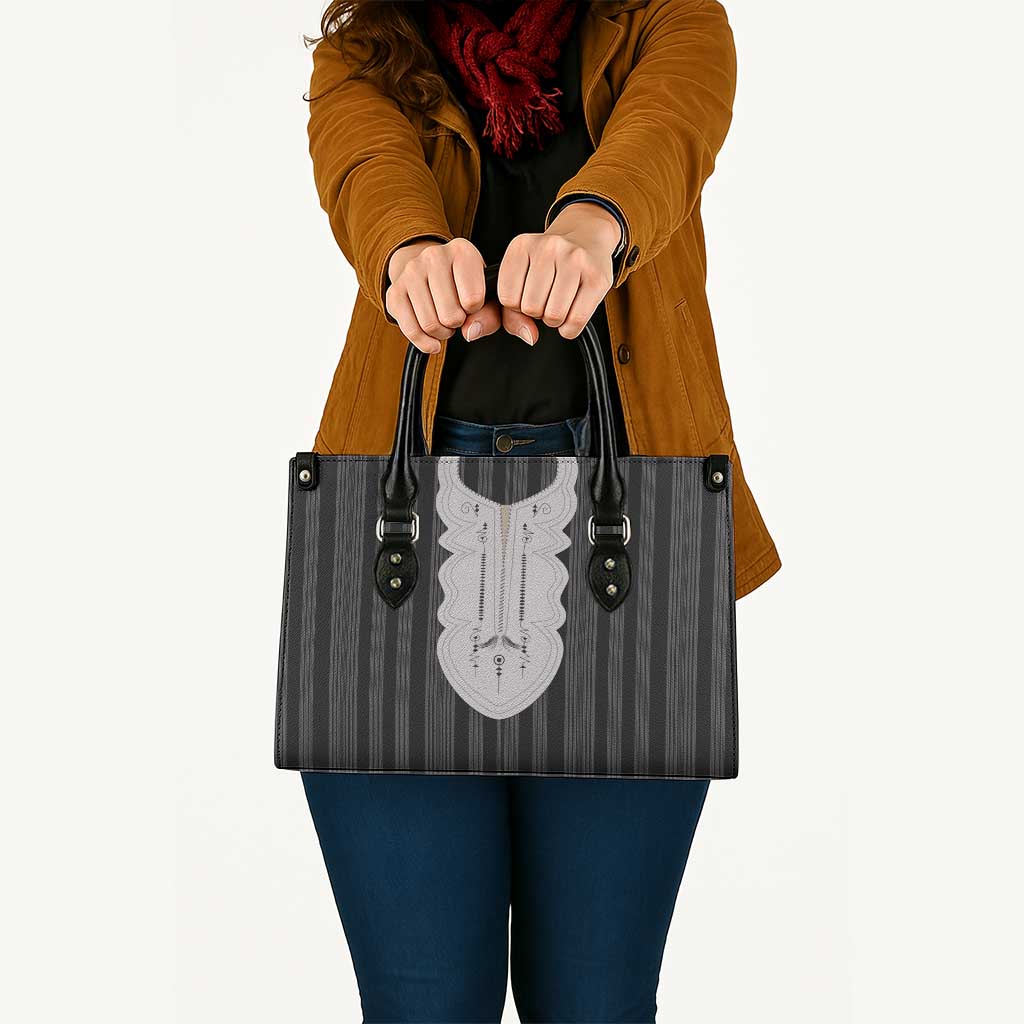 Liberia Black Kpelle Traditional Pattern Leather Bag - Wonder Print Shop