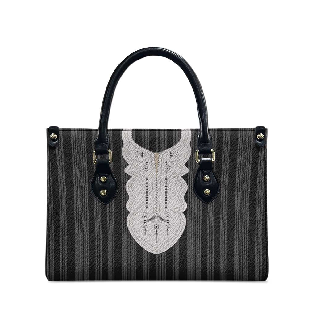 Liberia Black Kpelle Traditional Pattern Leather Bag - Wonder Print Shop