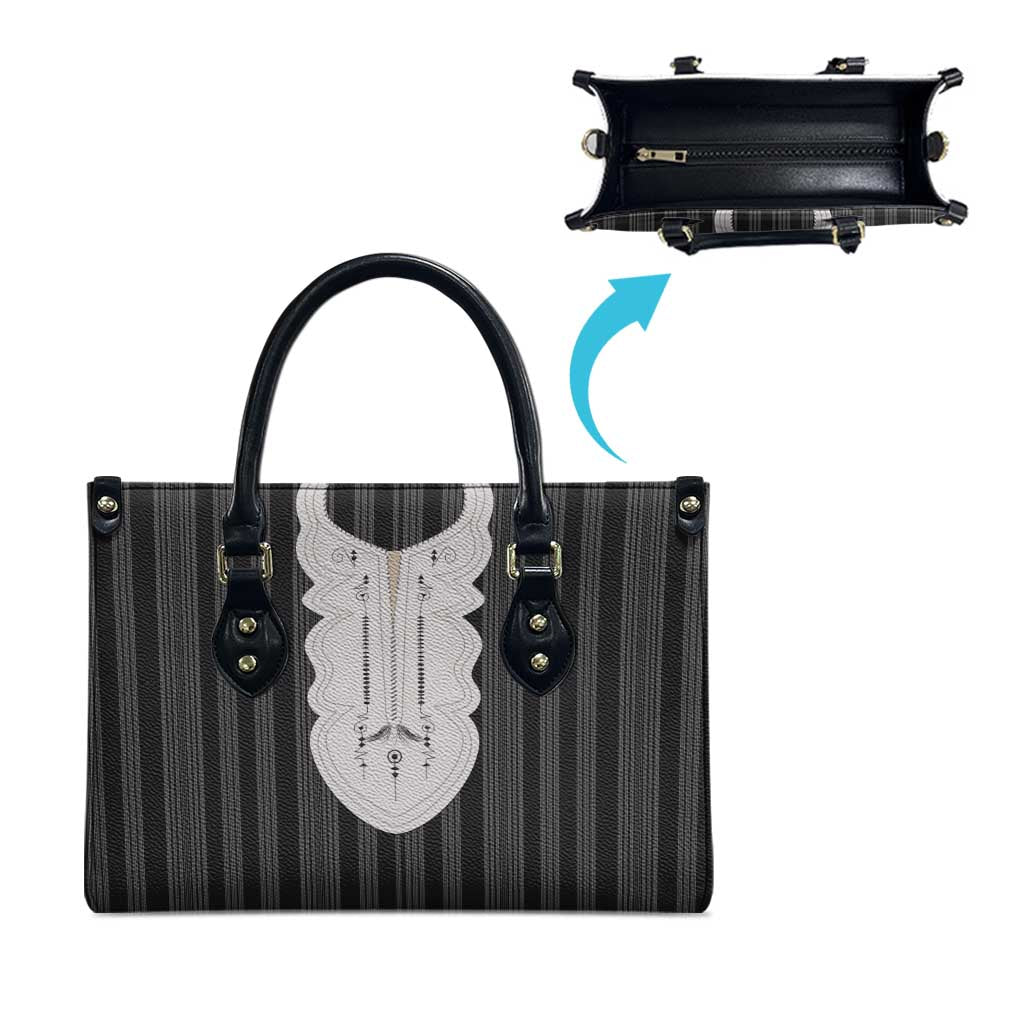 Liberia Black Kpelle Traditional Pattern Leather Bag - Wonder Print Shop