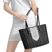 Liberia Black Kpelle Traditional Pattern Leather Tote Bag - Wonder Print Shop