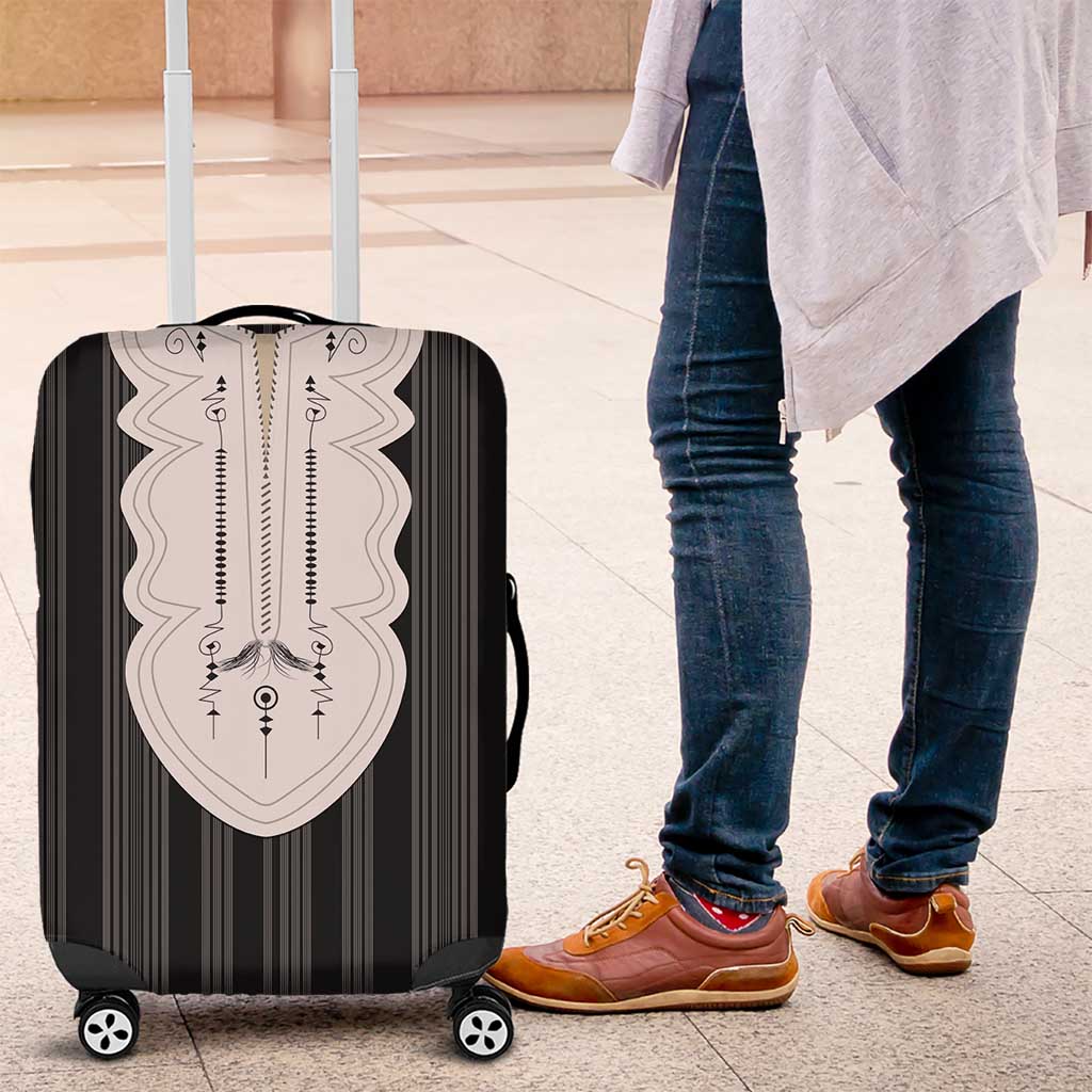 Liberia Black Kpelle Traditional Pattern Luggage Cover - Wonder Print Shop