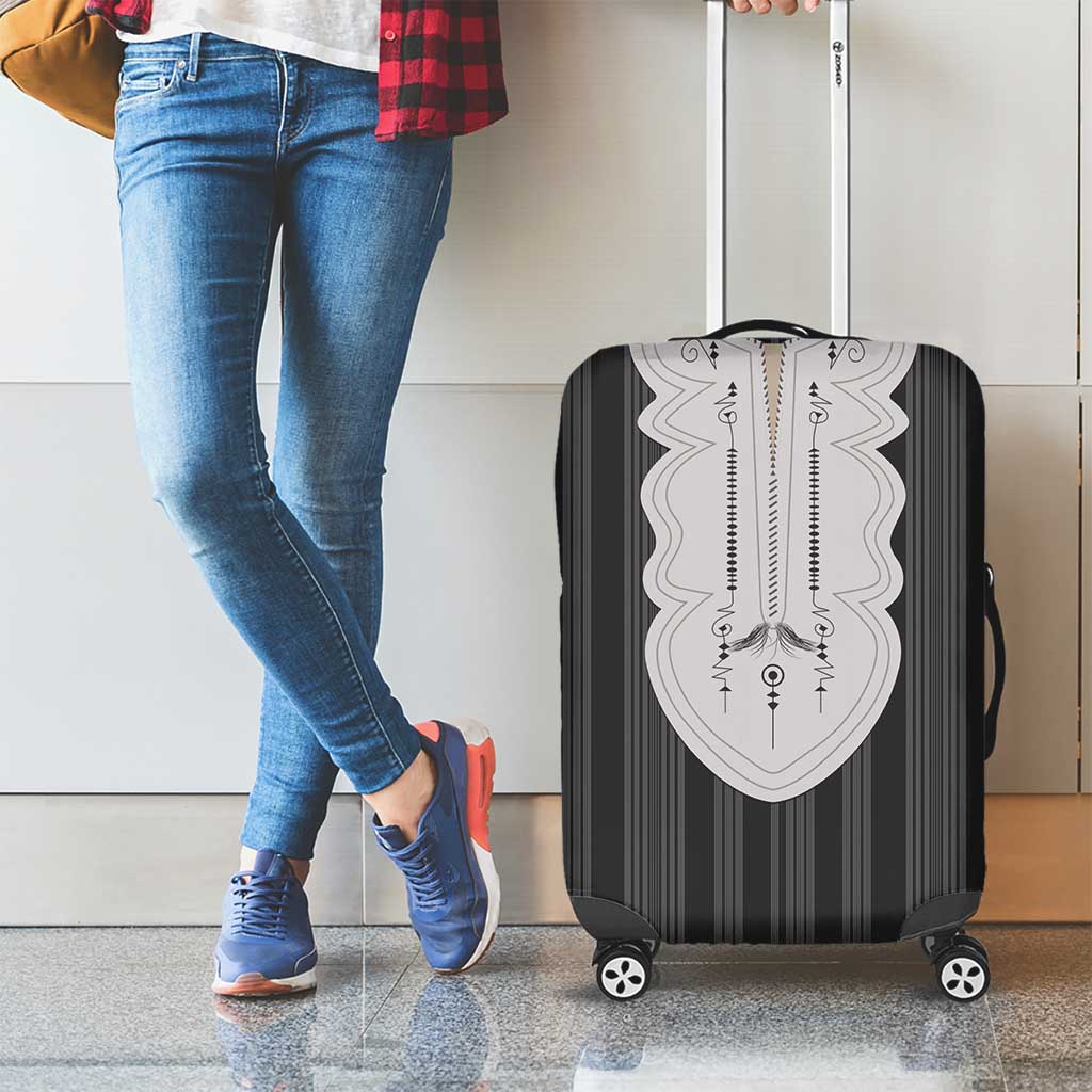 Liberia Black Kpelle Traditional Pattern Luggage Cover - Wonder Print Shop