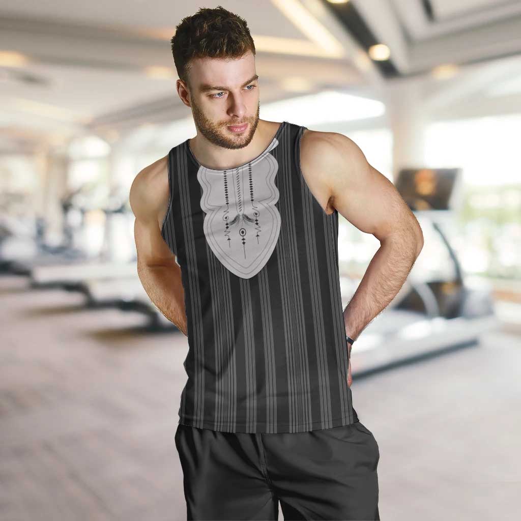 Liberia Black Kpelle Traditional Pattern Men Tank Top - Wonder Print Shop