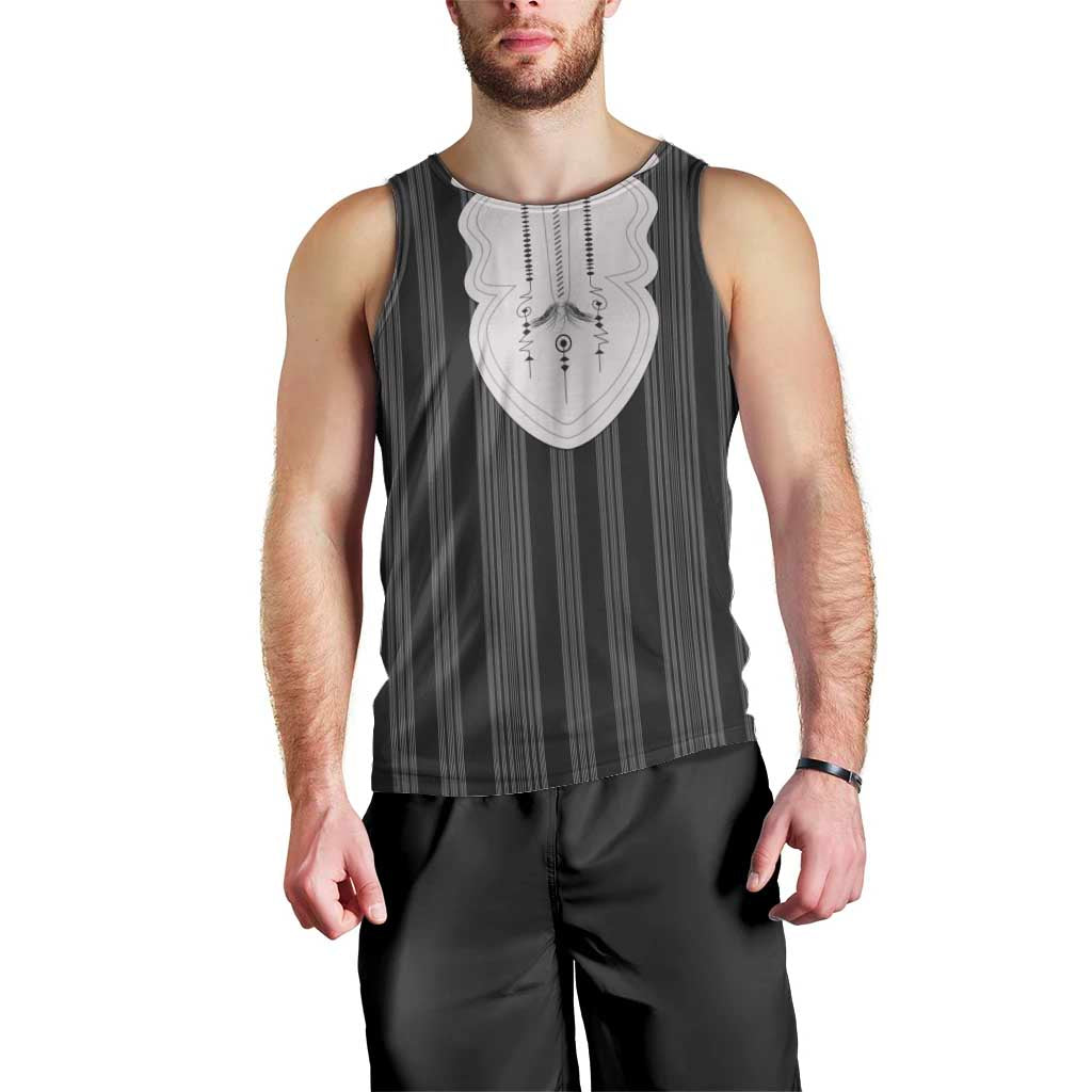 Liberia Black Kpelle Traditional Pattern Men Tank Top - Wonder Print Shop