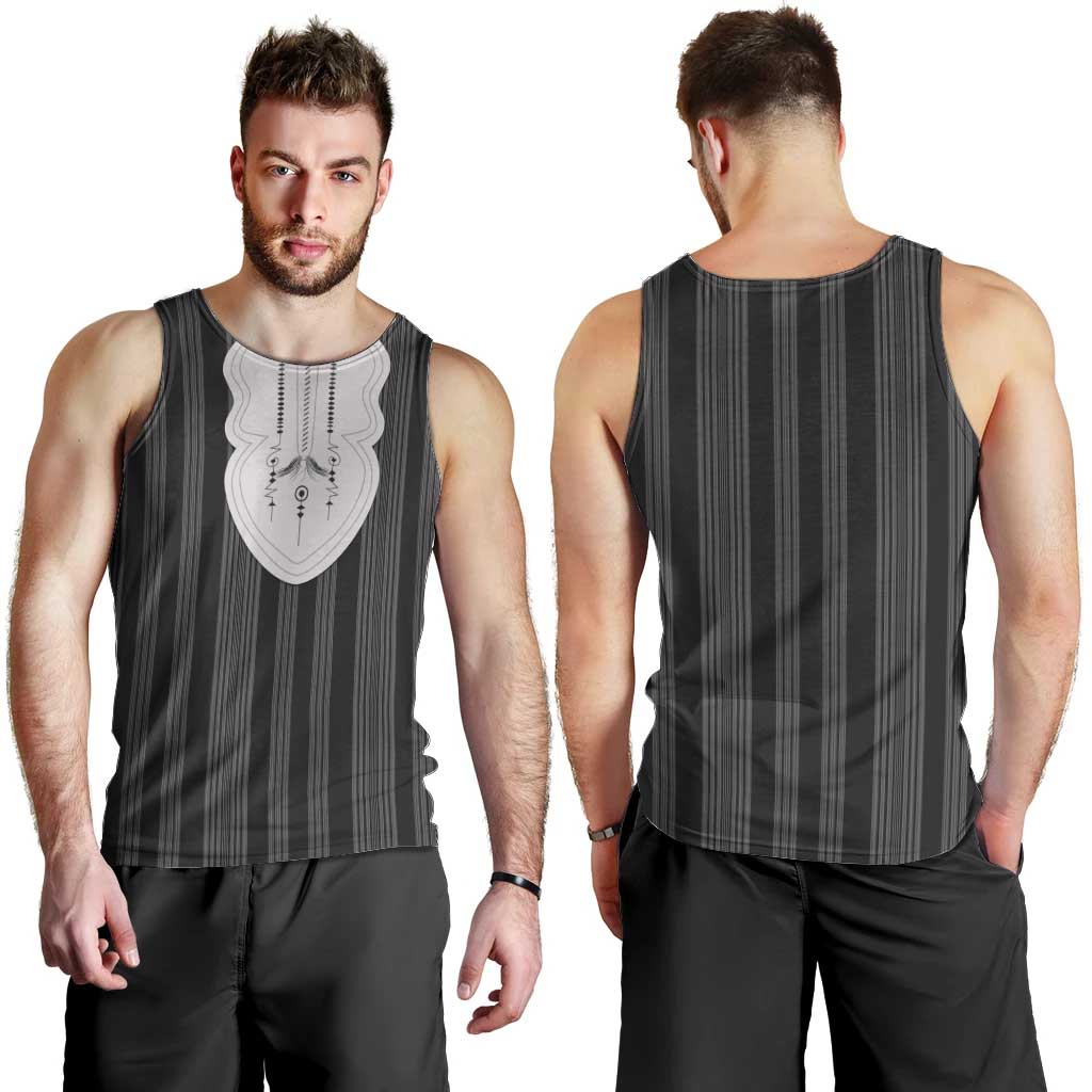 Liberia Black Kpelle Traditional Pattern Men Tank Top - Wonder Print Shop