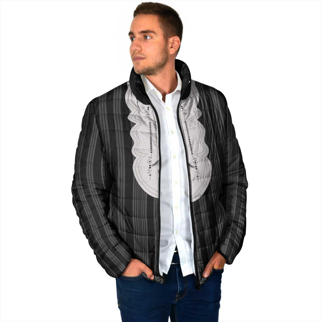 Liberia Black Kpelle Traditional Pattern Padded Jacket - Wonder Print Shop