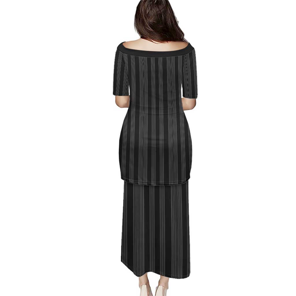 Liberia Black Kpelle Traditional Pattern Puletasi - Wonder Print Shop